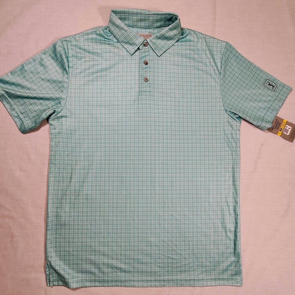 PGA Tour Polo‎ Men's Medium Pro Series Plaid NWT